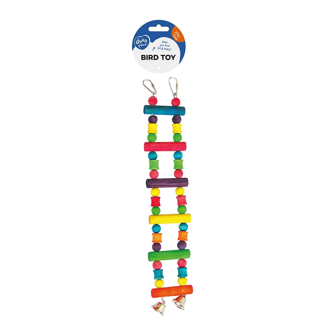 Kleurrijk houten ladder met bel