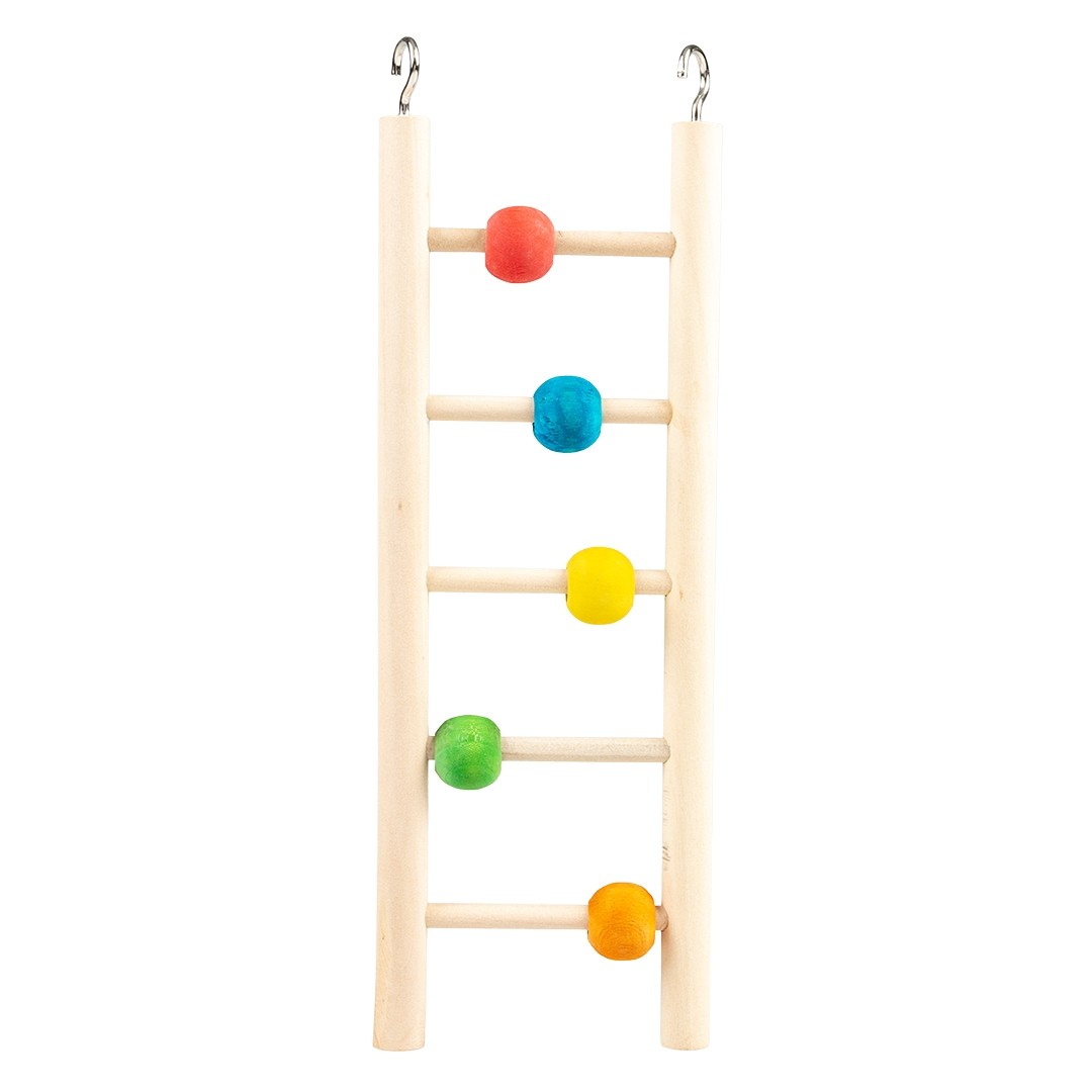 Kleurrijk houten ladder & kralen meerkleurig 23 cm