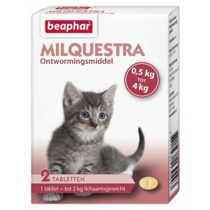 Ontwormingsmiddel Beaphar Milquestra Kleine kat / Kitten 2 tabletten
