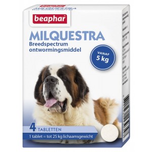 Beaphar Milquestra ontwormingsmiddel hond 4 tabletten