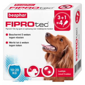 Beaphar Fiprotec Spot-On hond 10-20kg 3+1 pipetten